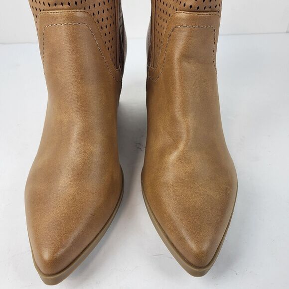 DV Dolce Vita Kirby Pull-On Perforated Western Ankle Bootie Tan 8.5 - Picture 8 of 14